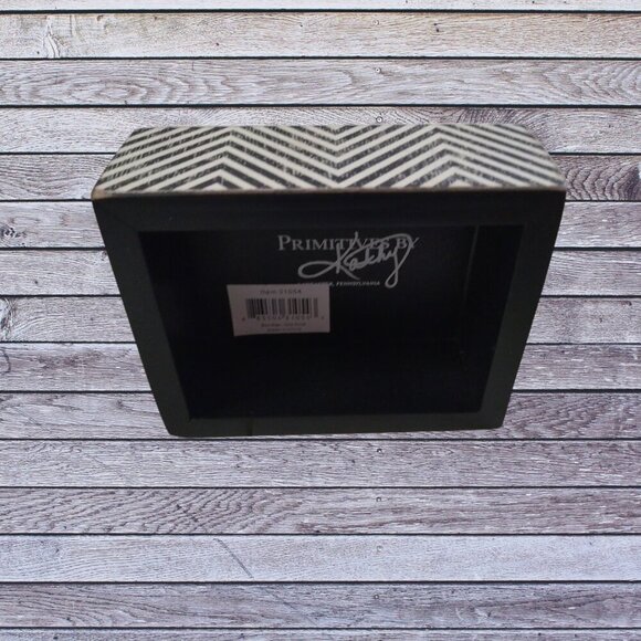 Primitives by Kathy Chevron Trimmed Box Sign One Drink Away 4X5 Inches - Picture 4 of 4